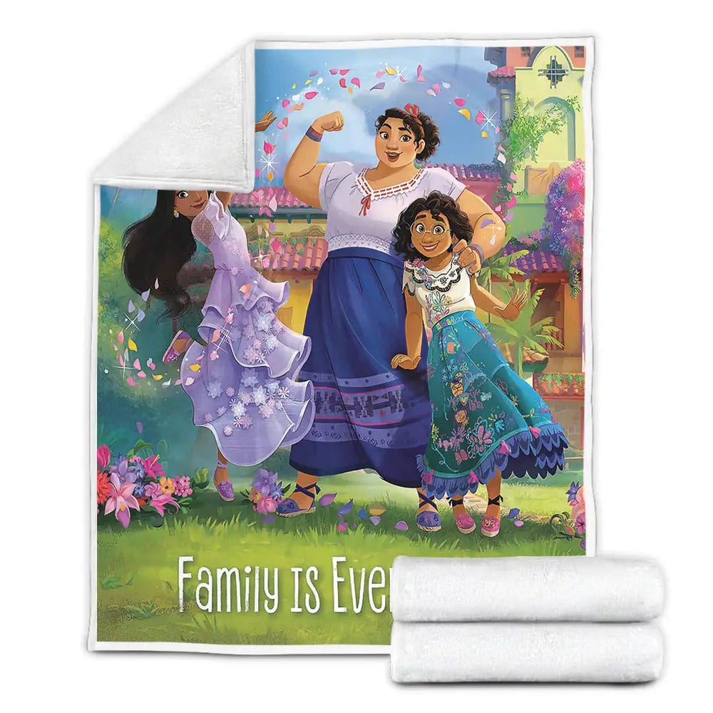 Encanto Family Is Everything Fleece Blanket Gift For Birthday Halloween Christmas Thanksgiving