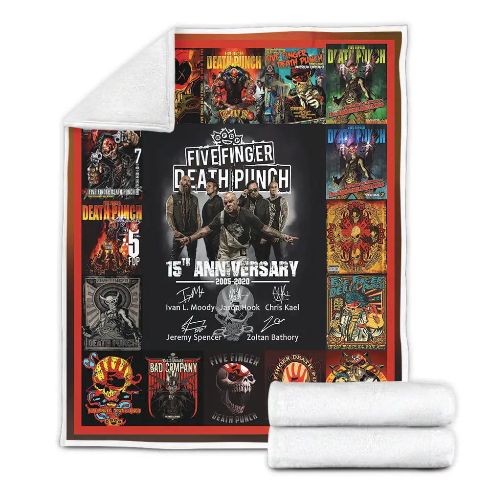Five Finger Death Punch Anniversary Fleece Blanket Gift For Christmas Thanksgiving Halloween