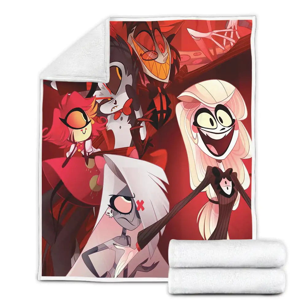 Hazbin Hotel Main Characters Fleece Blanket Gift For Birthday Halloween Christmas Thanksgiving