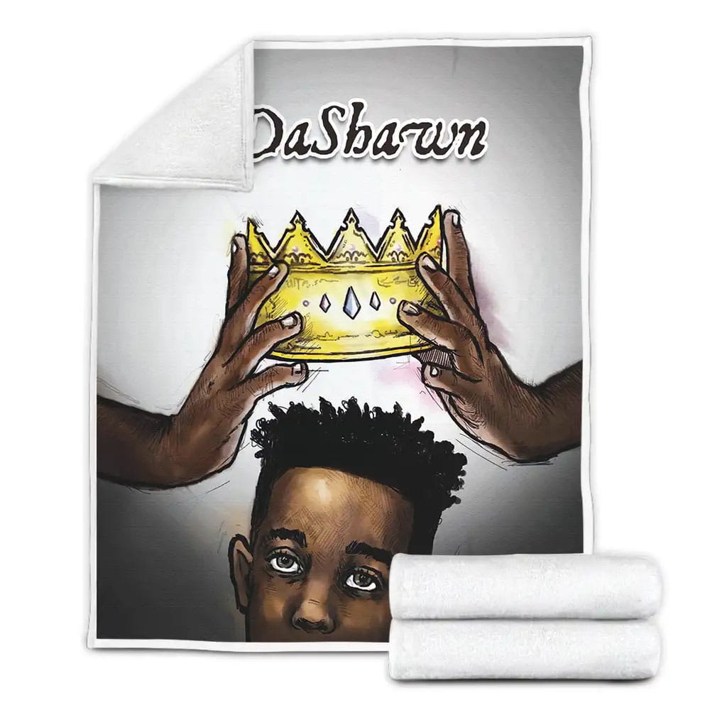 Black Boy Black Young King Afro Boy Fleece Blanket Gift For Christmas Thanksgiving Halloween