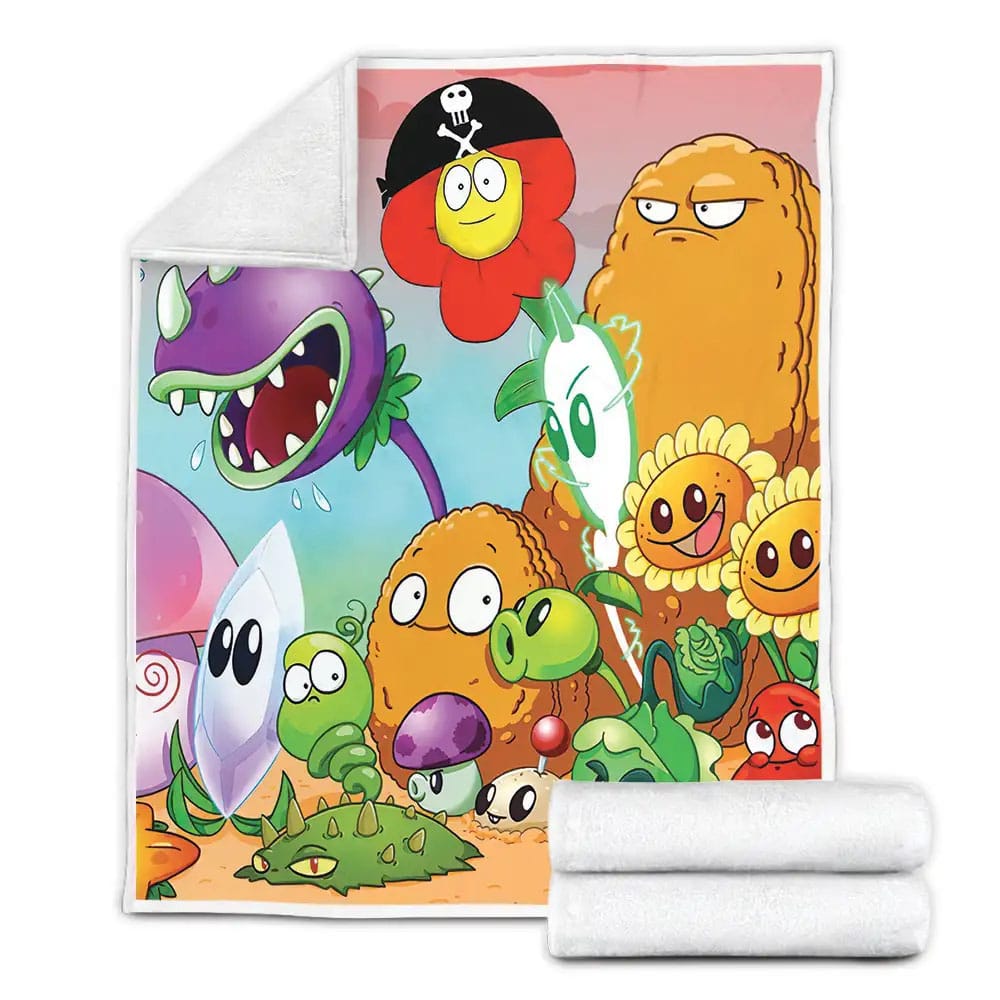 Video Games Plants Vs Zombies Prepare For Battles Fleece Blanket Gift For Wife Husband Besties