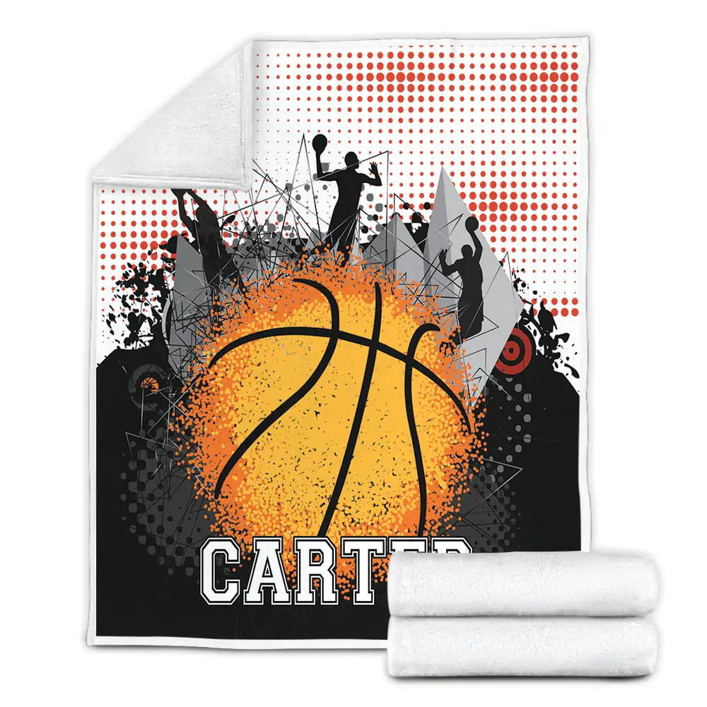 Basketball Ball Petmytshirt Fleece Blanket Gift For Birthday Halloween Christmas Thanksgiving