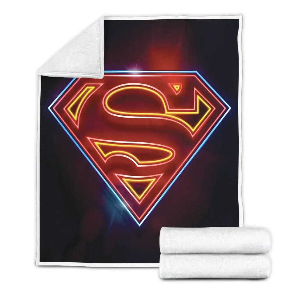 Symbols Of Hope Superman Neon Fleece Blanket Gift For Birthday Halloween Christmas Thanksgiving