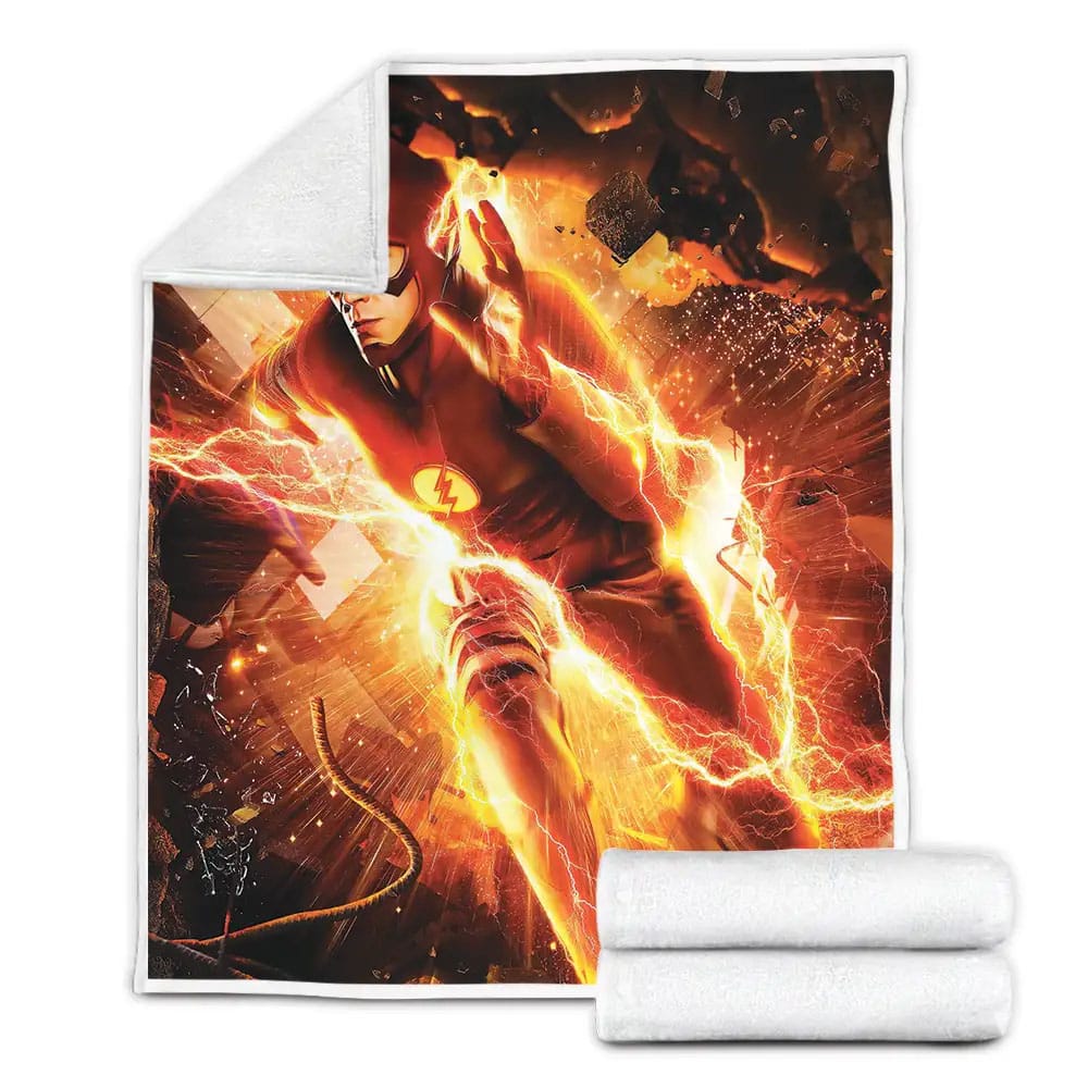 The Flash 2014 Movie Poster Fleece Blanket Gift For Birthday Halloween Christmas Thanksgiving
