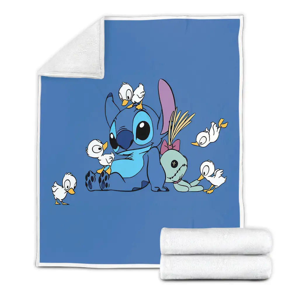 Lilo And Stitch Stitch And His Doll Fleece Blanket Gift For Christmas Thanksgiving Halloween