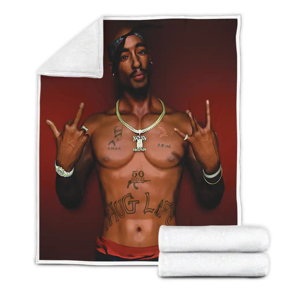 Famous Rapper Tupac Shakur 3D Fleece Blanket Gift For Birthday Halloween Christmas Thanksgiving