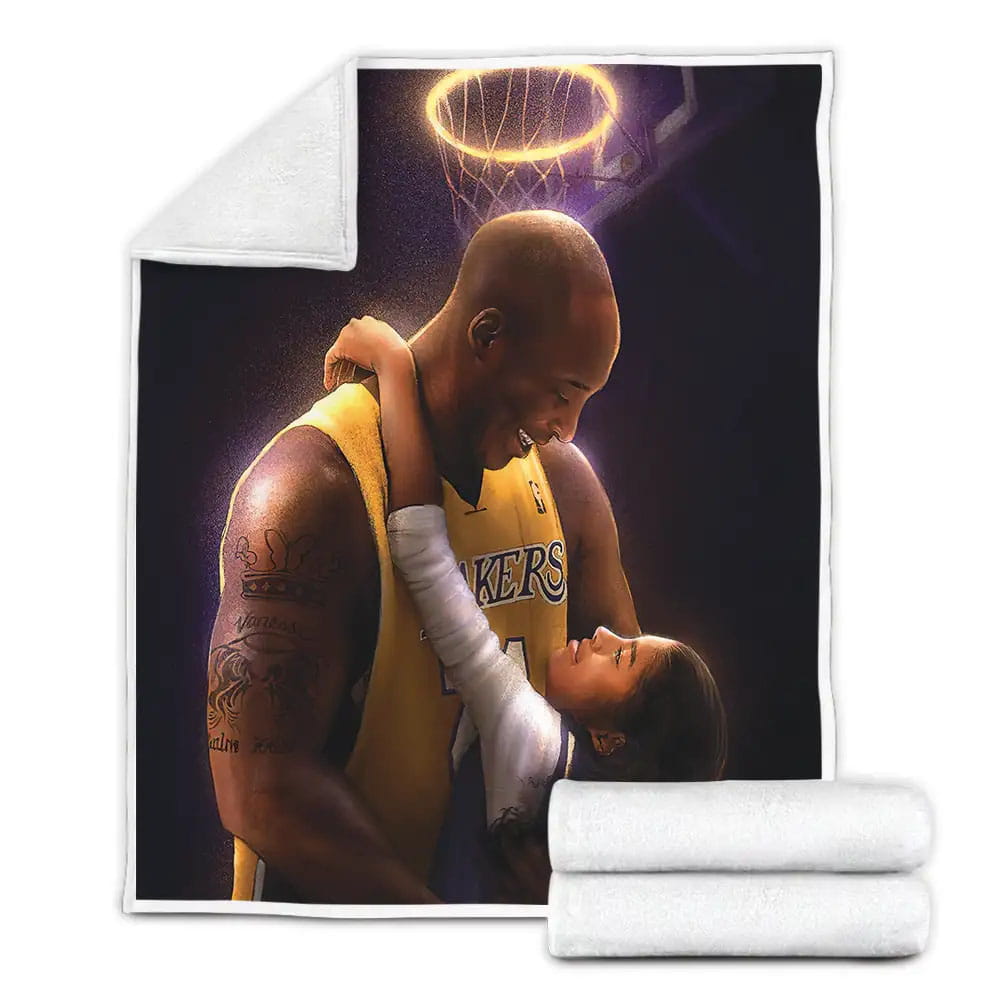 Kobe Bryant And Gianna Bryant Fleece Blanket Gift For Birthday Halloween Christmas Thanksgiving