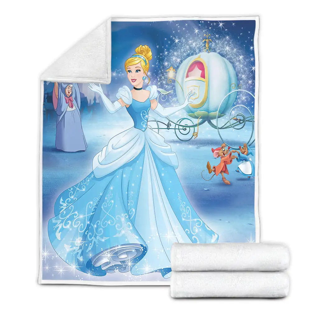 Disney Princess Cinderellas Fairy Godmothers Magic Fleece Blanket Gift For Wife Husband Besties