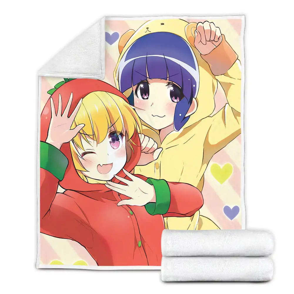 Higurashi When They Cry Rena And Rika In Cute Pajamas Fleece Blanket Gift For Wife Husband Besties