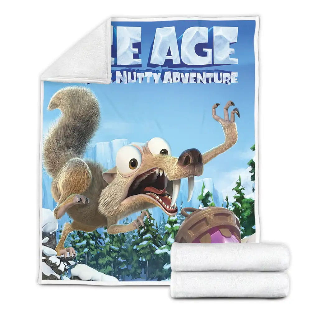 Ice Age Scrat Nutty Adventure Fleece Blanket Gift For Birthday Halloween Christmas Thanksgiving