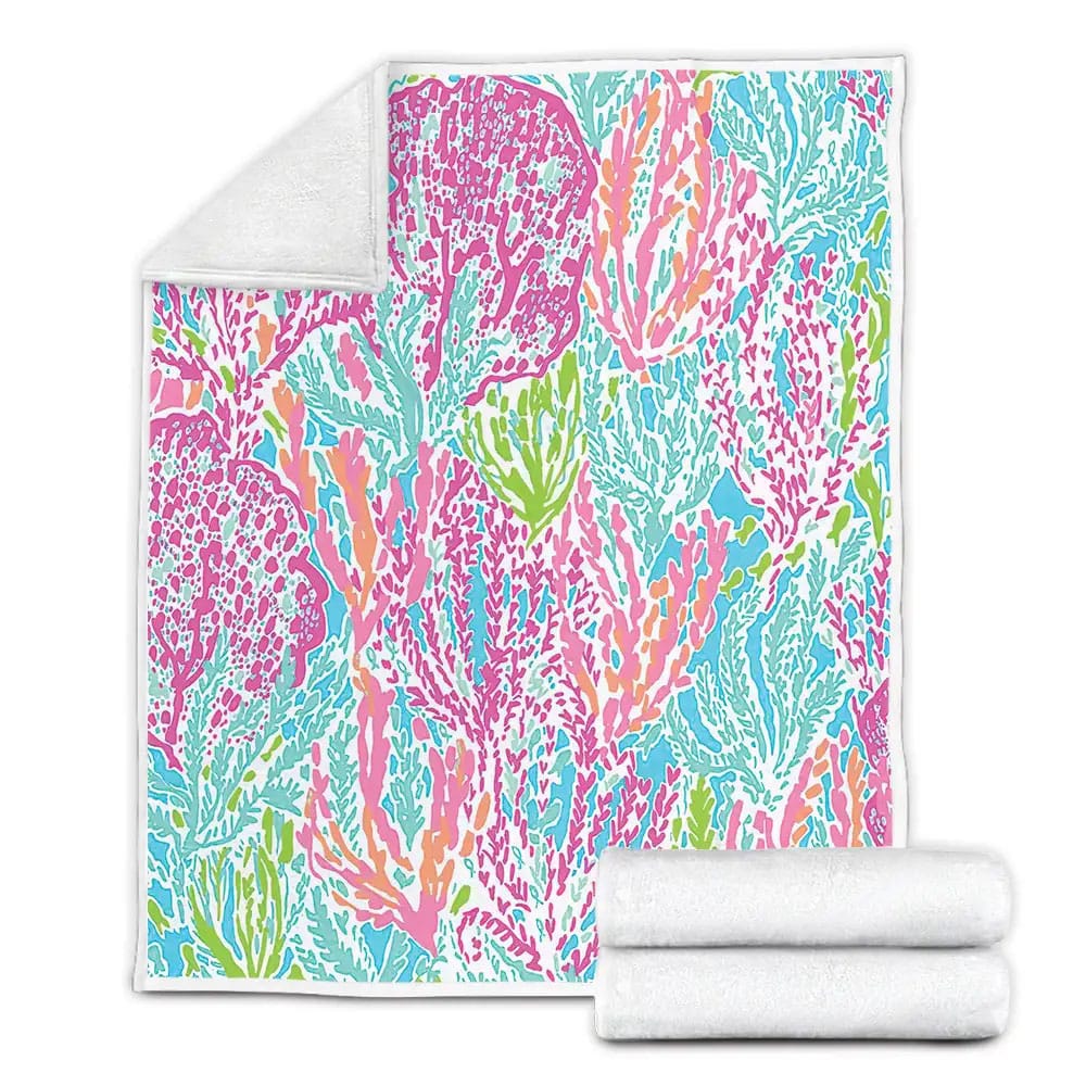 Colorful Lilly Inspired Print Fleece Blanket Gift For Birthday Halloween Christmas Thanksgiving
