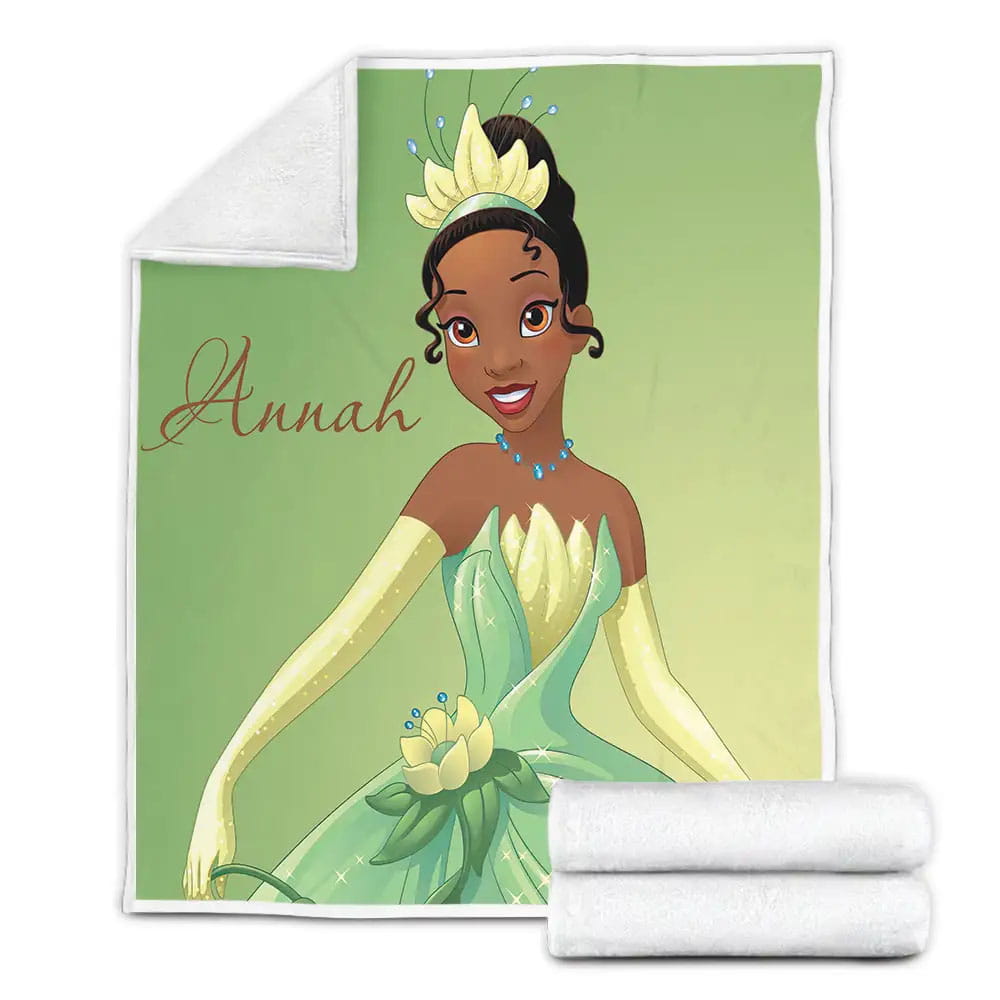Petmytshirt Disney Princess Tiana In Glorious Dress Fleece Blanket Gift For Wife Husband Besties