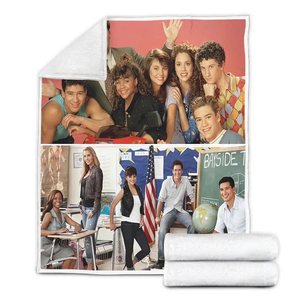 Saved By The Bell Movie Poster Fleece Blanket Gift For Birthday Halloween Christmas Thanksgiving