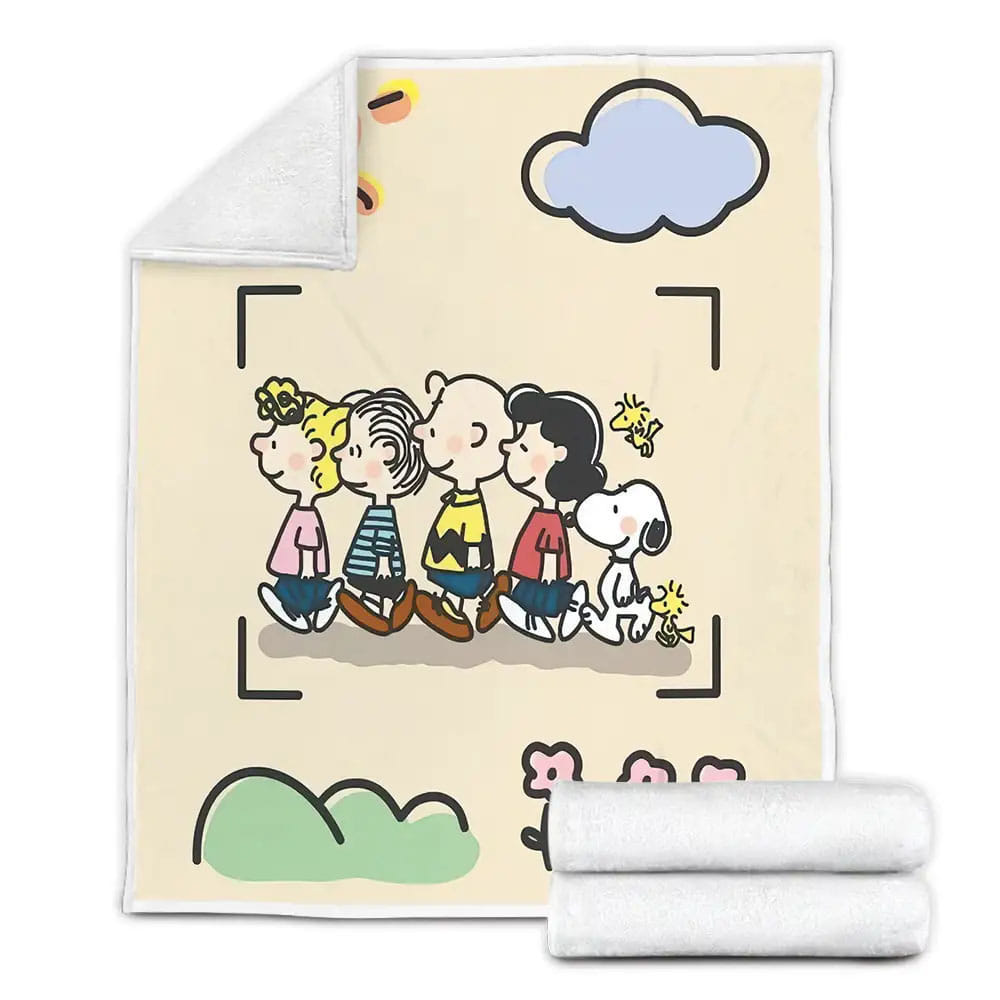 Peanuts Characters In A Picture Frame Fleece Blanket Gift For Christmas Thanksgiving Halloween