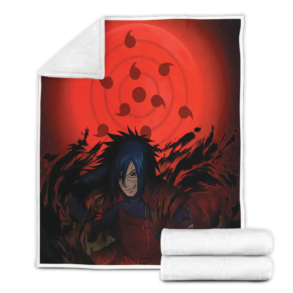 Madara Uchiha Supreme Rinnegan Fleece Blanket Gift For Birthday Halloween Christmas Thanksgiving