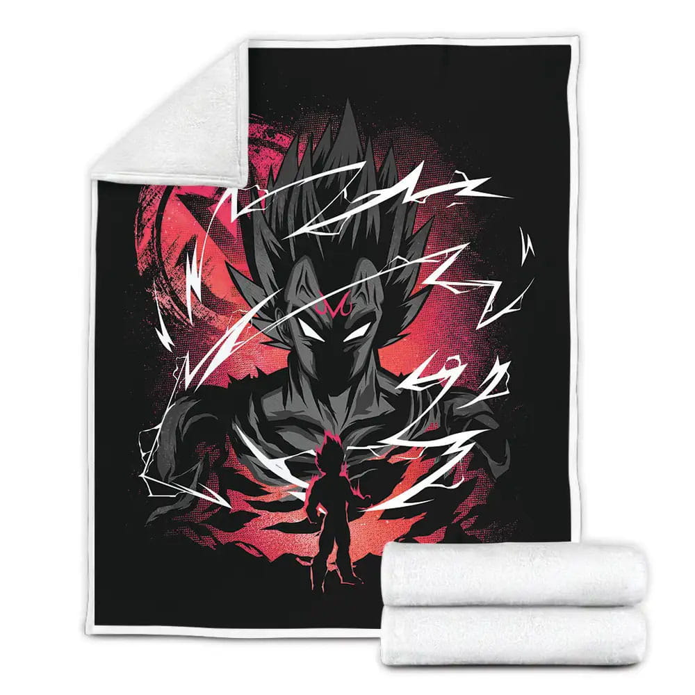 Dragon Ball Majin Vegeta Transformation Illustration Fleece Blanket Gift For Wife Husband Besties