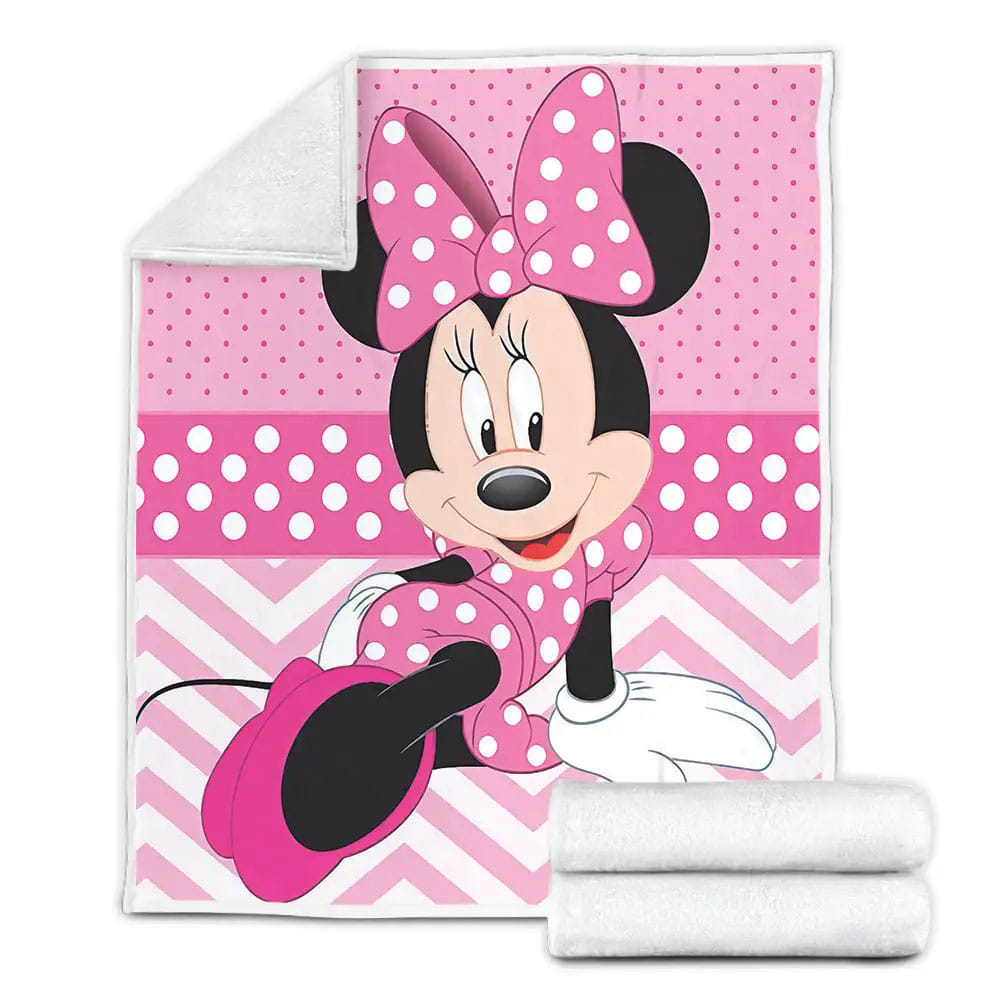 Minnie Mouse Photograph Posing Fleece Blanket Gift For Birthday Halloween Christmas Thanksgiving