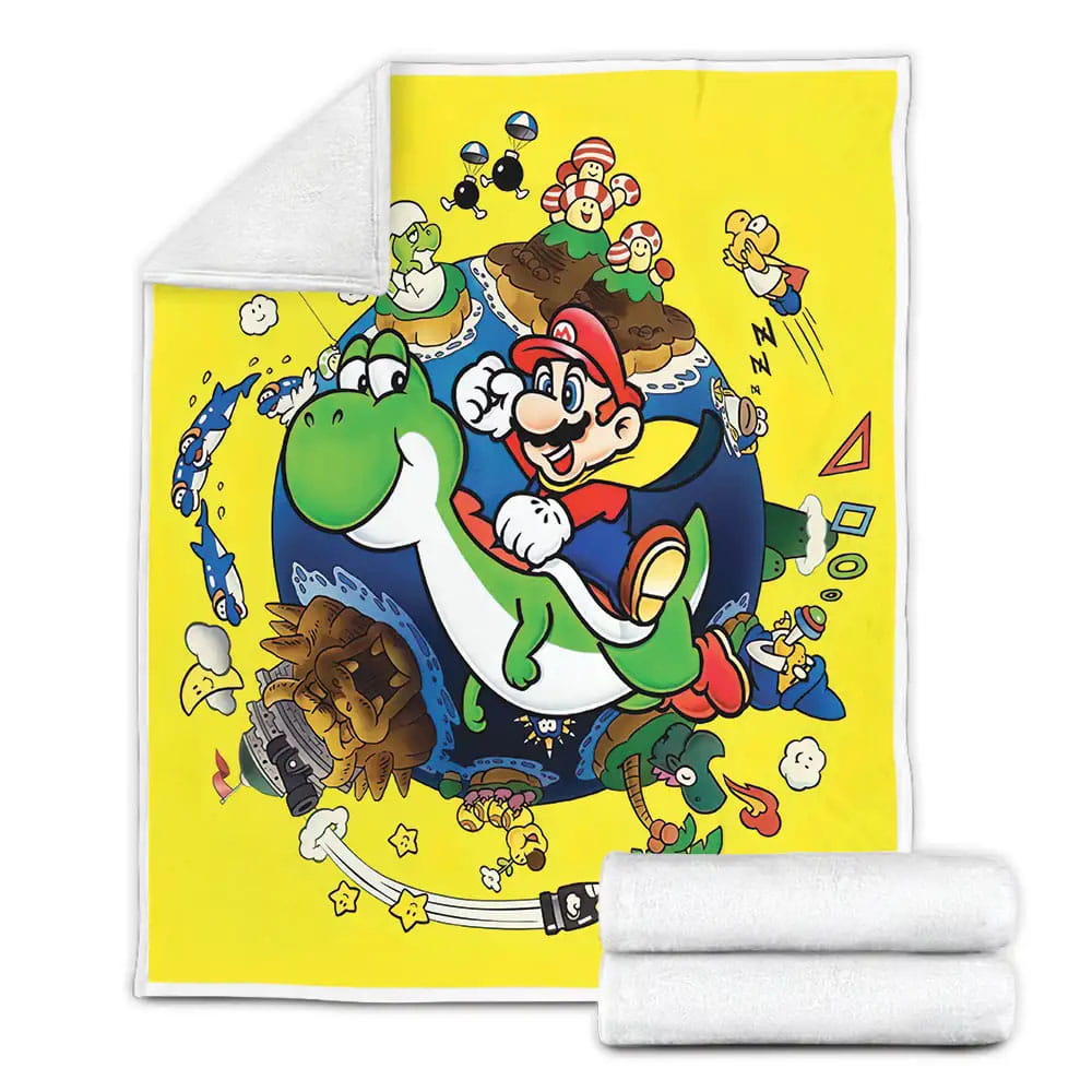 Cartoon Movies Super Mario World V 3D Fleece Blanket Gift For Christmas Thanksgiving Halloween
