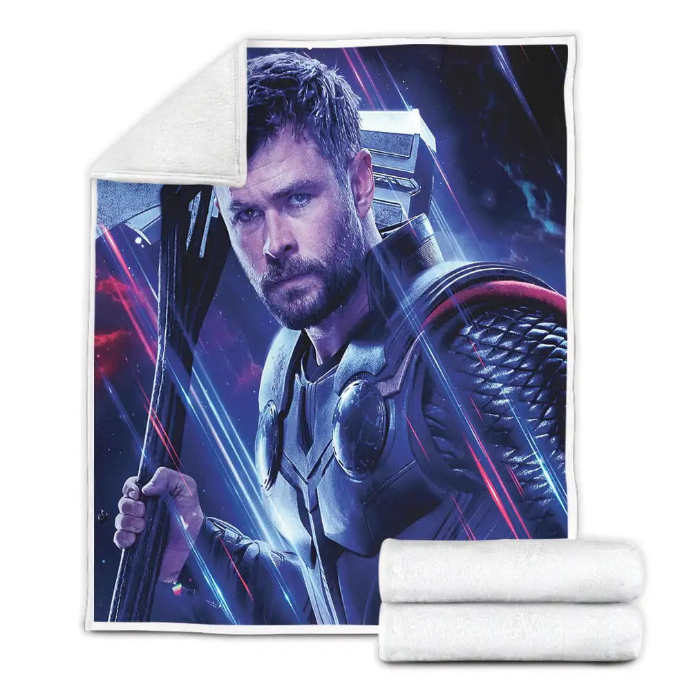 Marvel Thor And Stormbreaker Hammer In Infinity Wars Fleece Blanket Gift For Wife Husband Besties