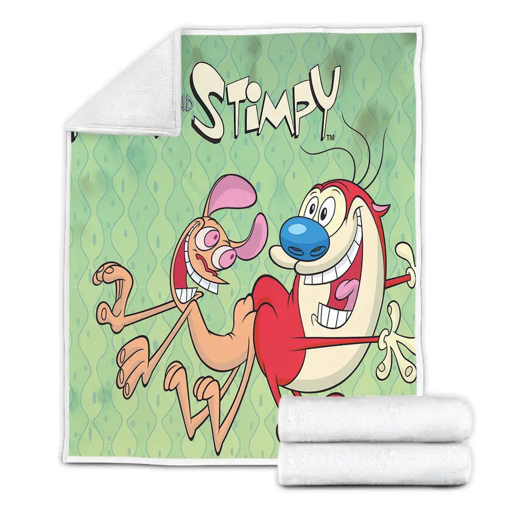 The Ren And Stimpy Show Butts Touching Fleece Blanket Gift For Christmas Thanksgiving Halloween