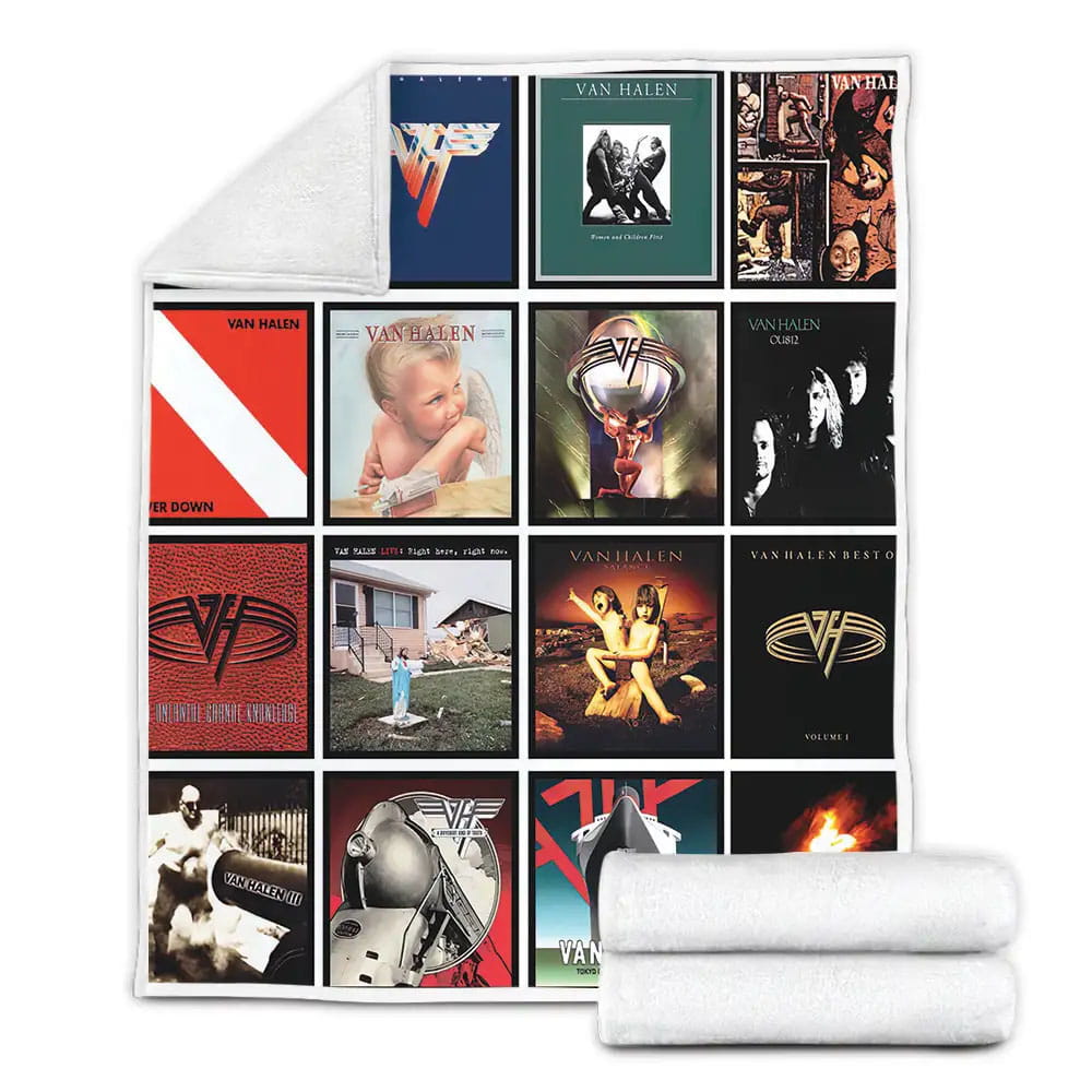 Artwork Van Halen Album Covers Fleece Blanket Gift For Birthday Halloween Christmas Thanksgiving