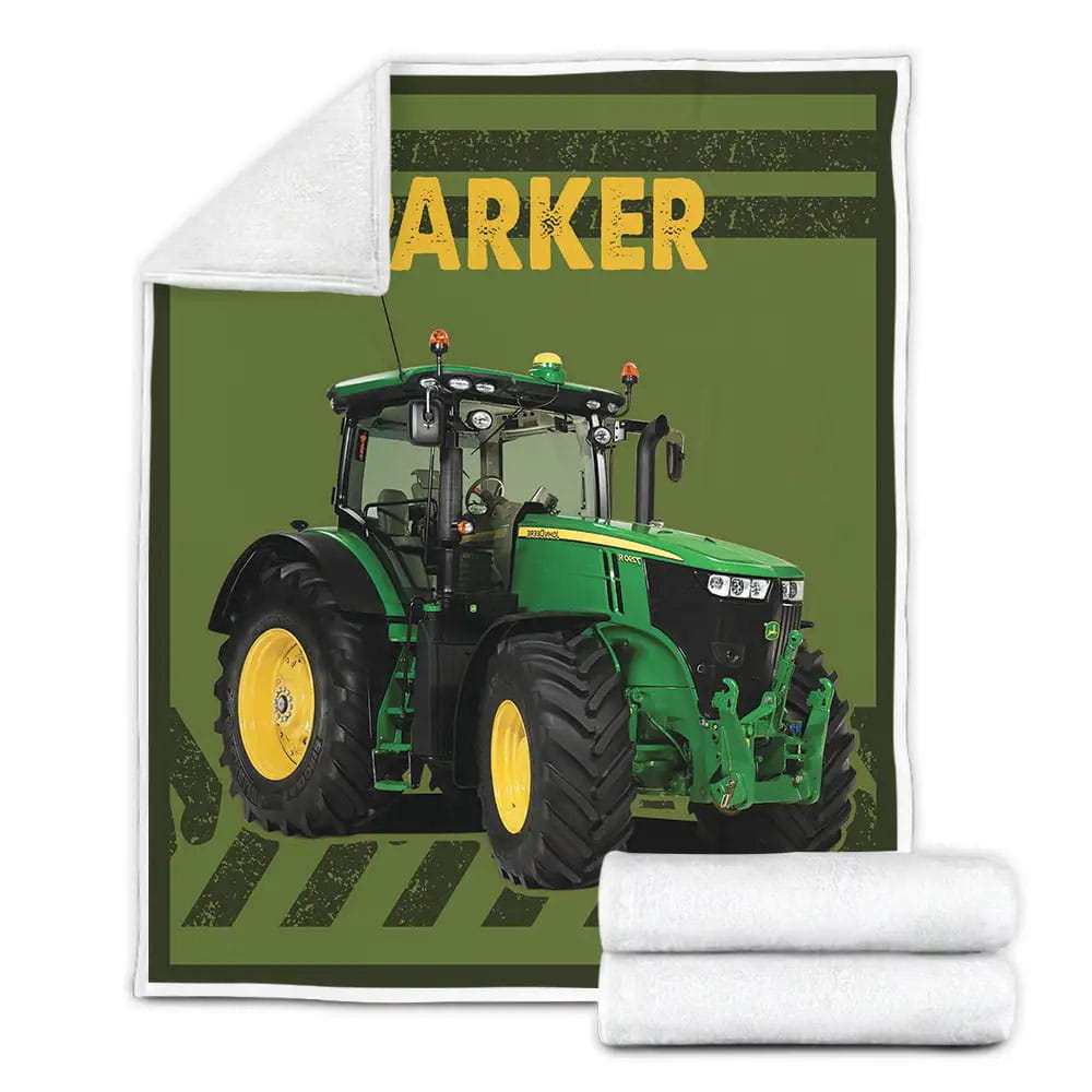 Petmytshirt John Deere Tractor Fleece Blanket Gift For Birthday Halloween Christmas Thanksgiving