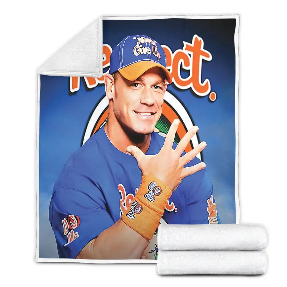 Respect The Champ John Cena Photograph Fleece Blanket Gift For Christmas Thanksgiving Halloween