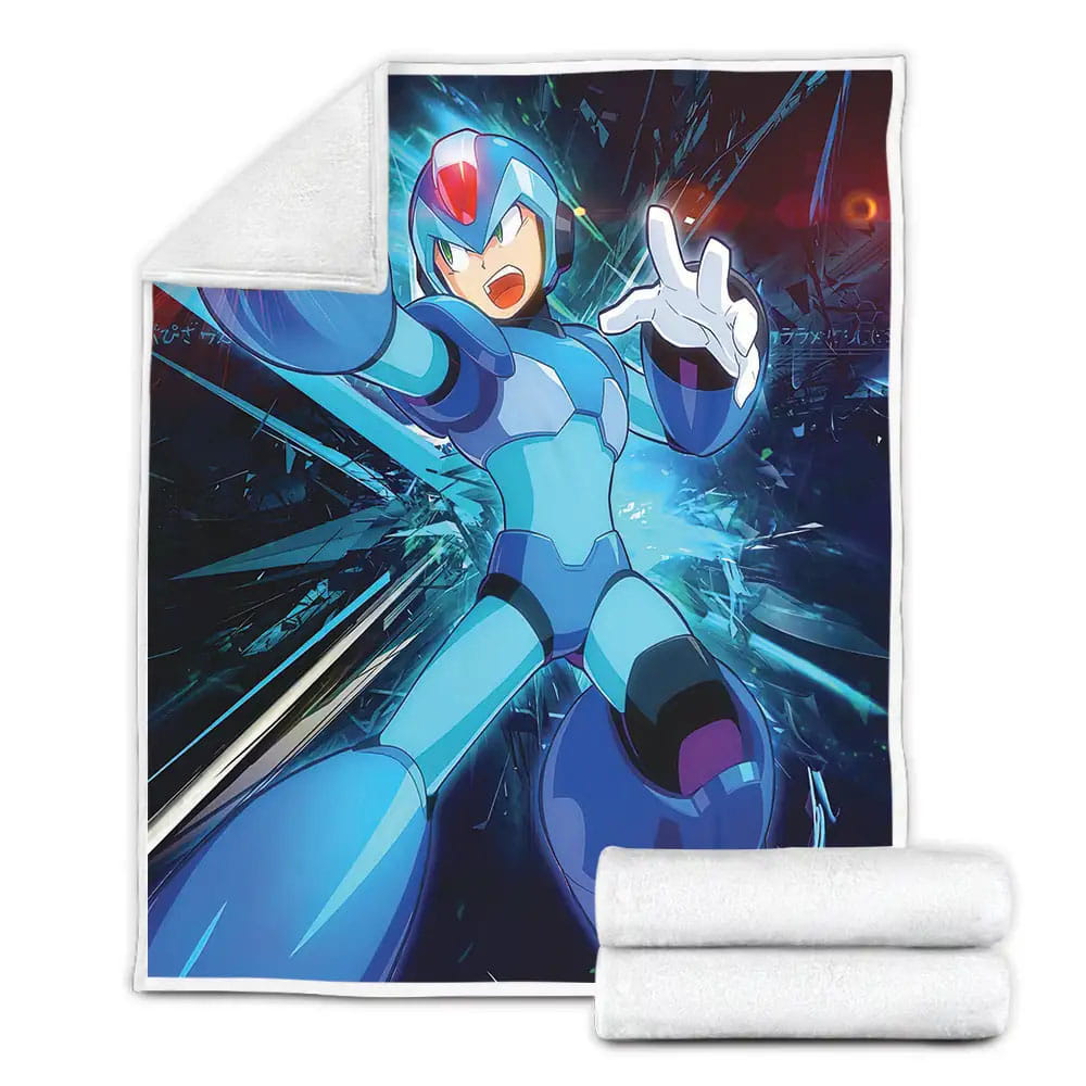 Mega Man X In Fighting Digital Artwork Fleece Blanket Gift For Christmas Thanksgiving Halloween