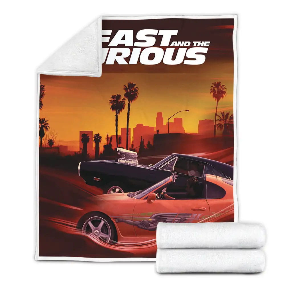 The Fast And The Furious 2001 Movie Poster Fleece Blanket Gift For Christmas Thanksgiving Halloween