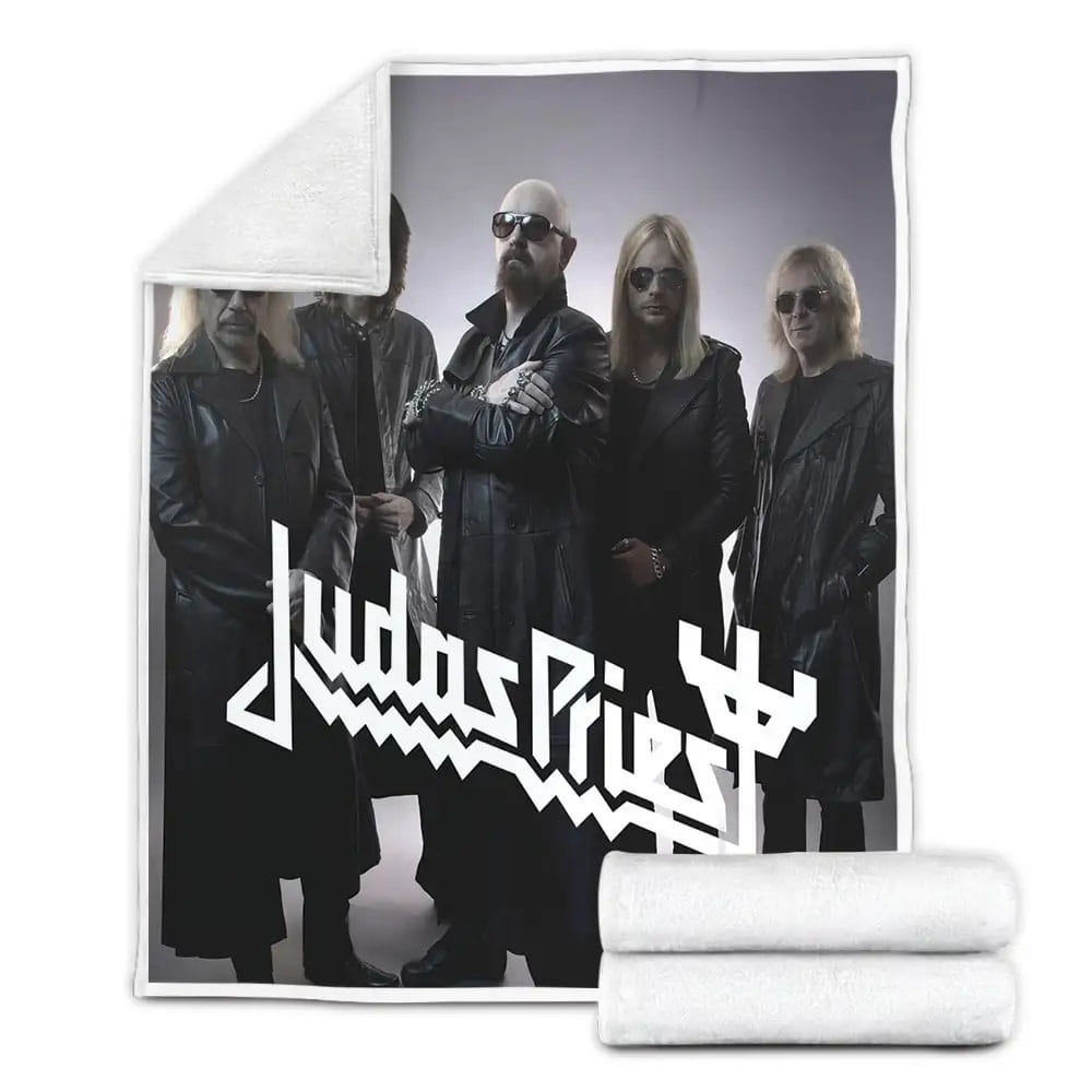 Judas Priest Metal Band Members Fleece Blanket Gift For Birthday Halloween Christmas Thanksgiving