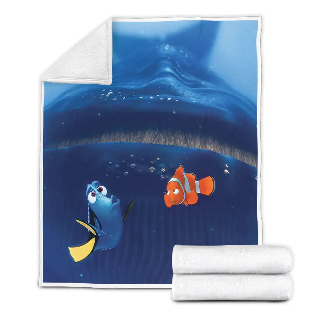 Dory And Marlin And The Giant Whale From Finding Nemo Fleece Blanket Gift For Wife Husband Besties