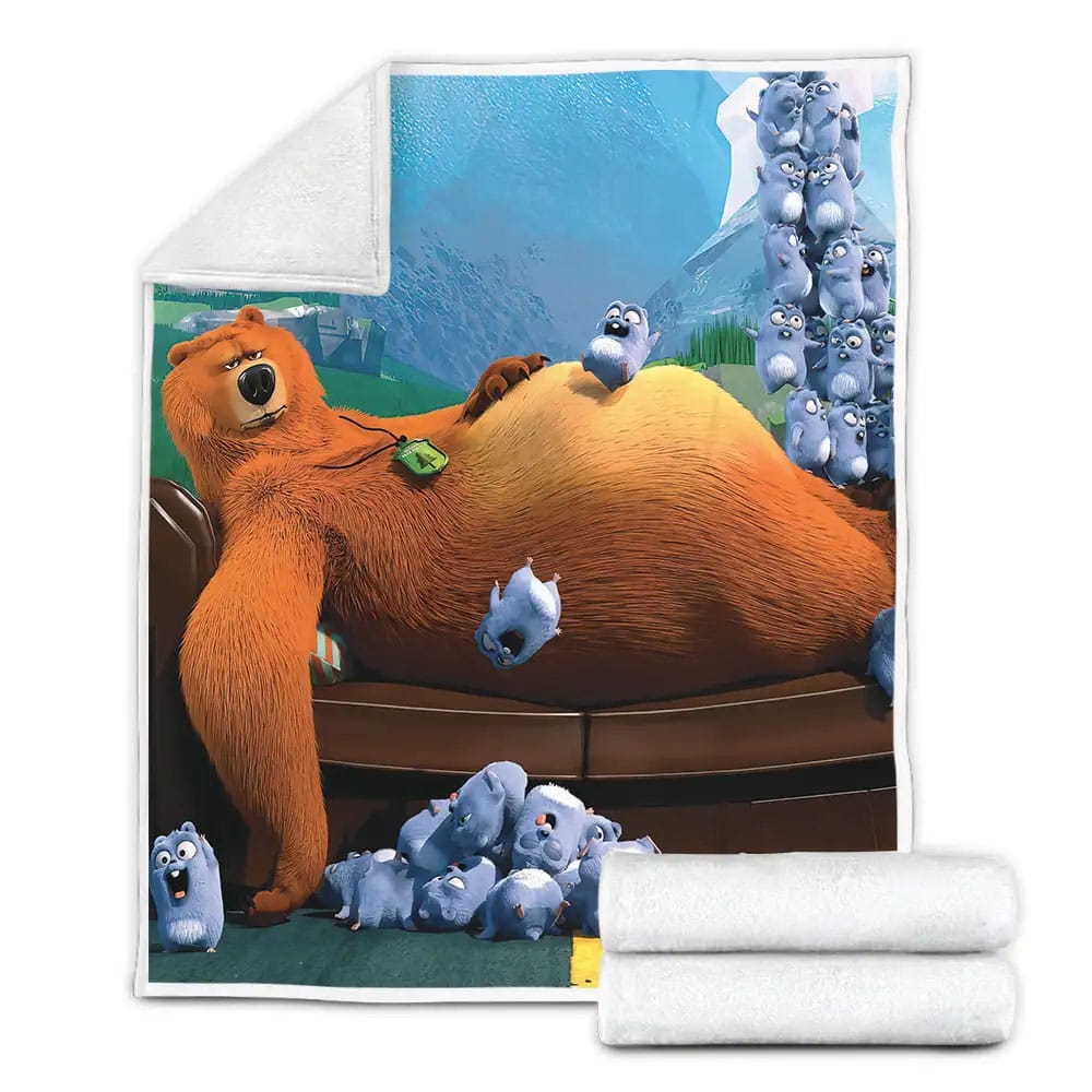 Grizzy And The Lemmings Picture Fleece Blanket Gift For Birthday Halloween Christmas Thanksgiving