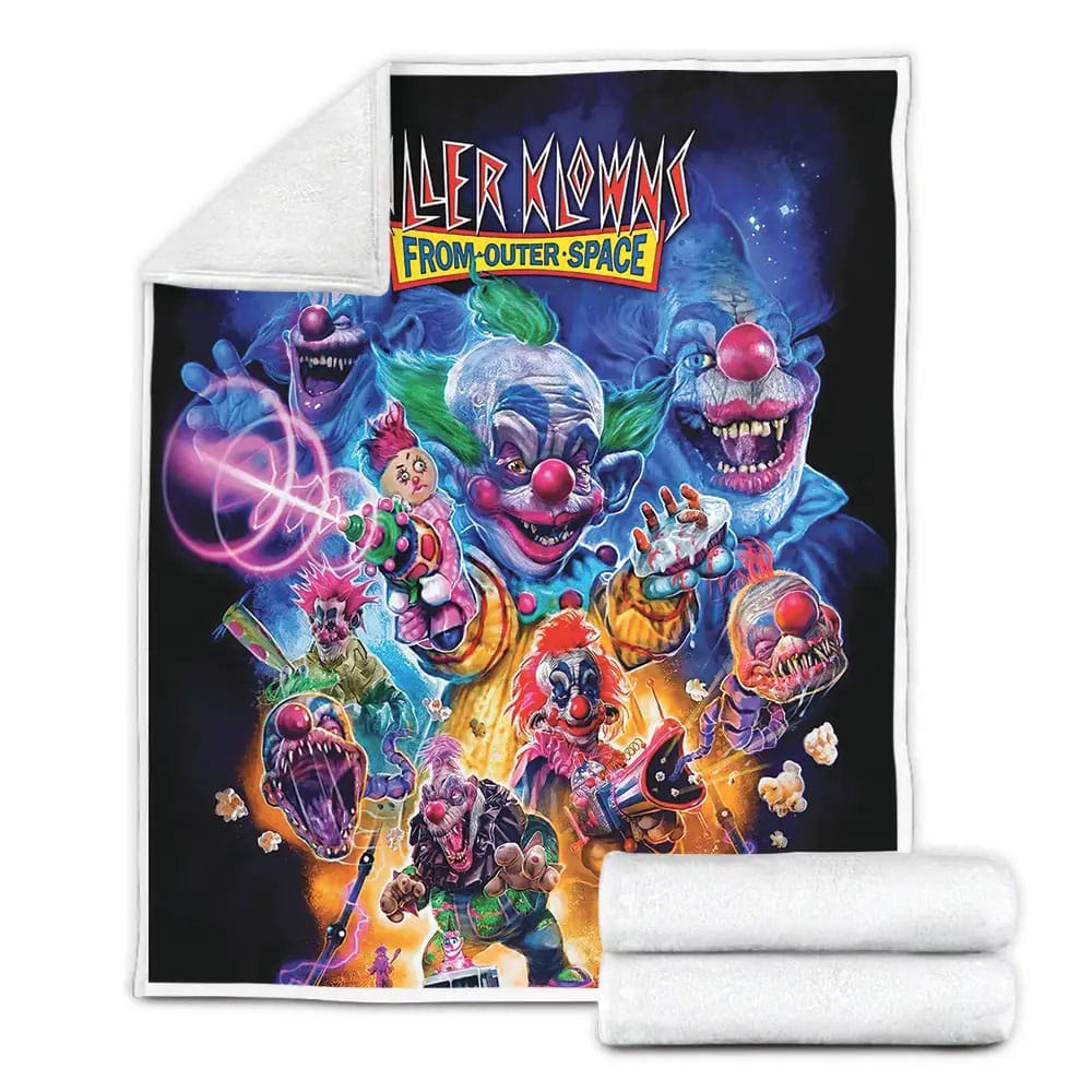 Killer Klowns From Outer Space Movie Poster Iv Photos Fleece Blanket Gift For Wife Husband Besties