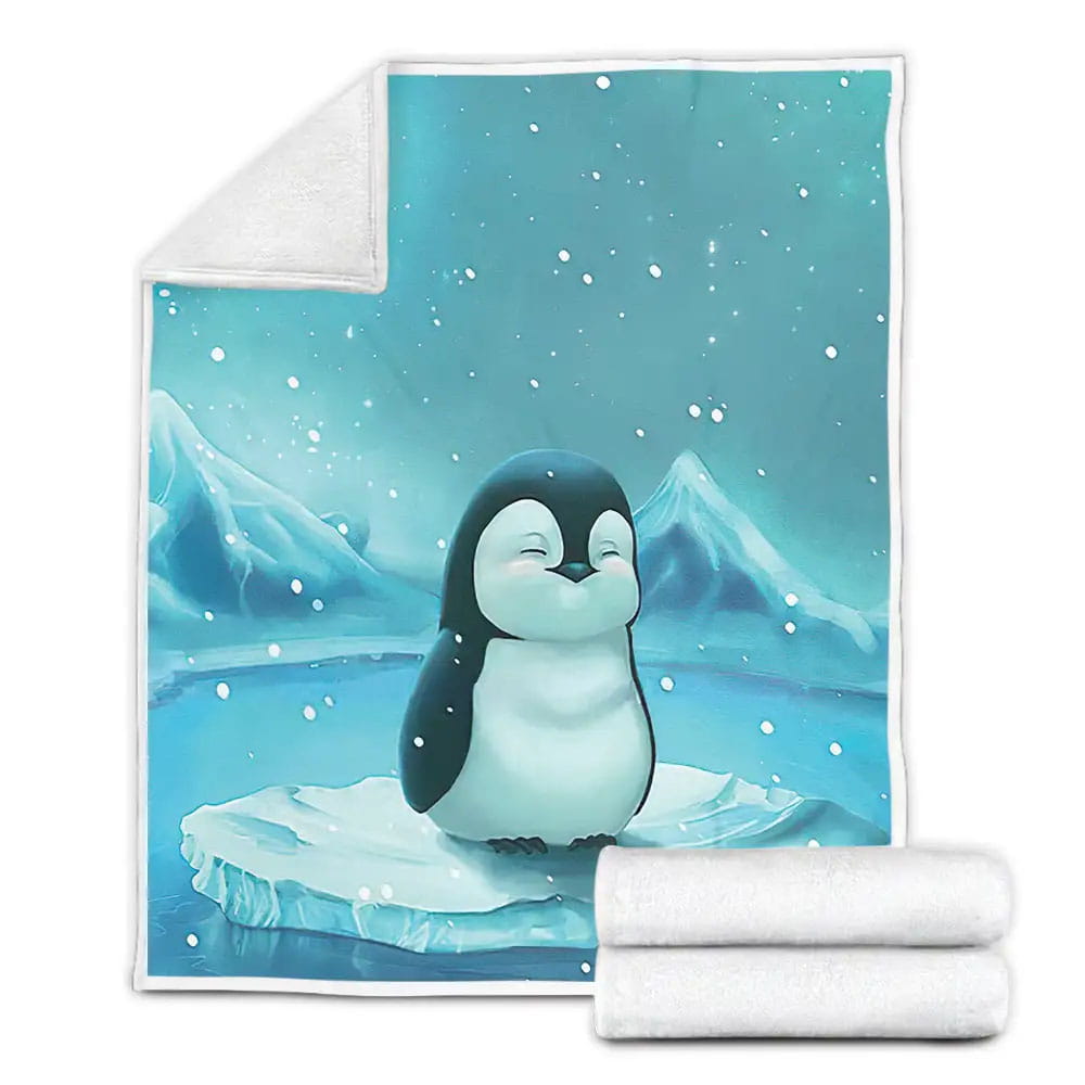 Penguin In Floating Iceberg Perfect Gifts For Penguin Lover Gifts Fleece Blanket Perfect 