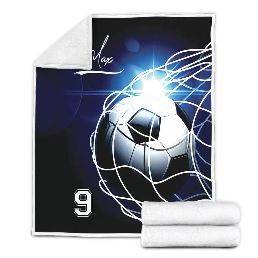 Petmytshirt Soccer Blue Ball Goal Perfect Gifts For Soccer Lover Fleece Blanket Perfect 