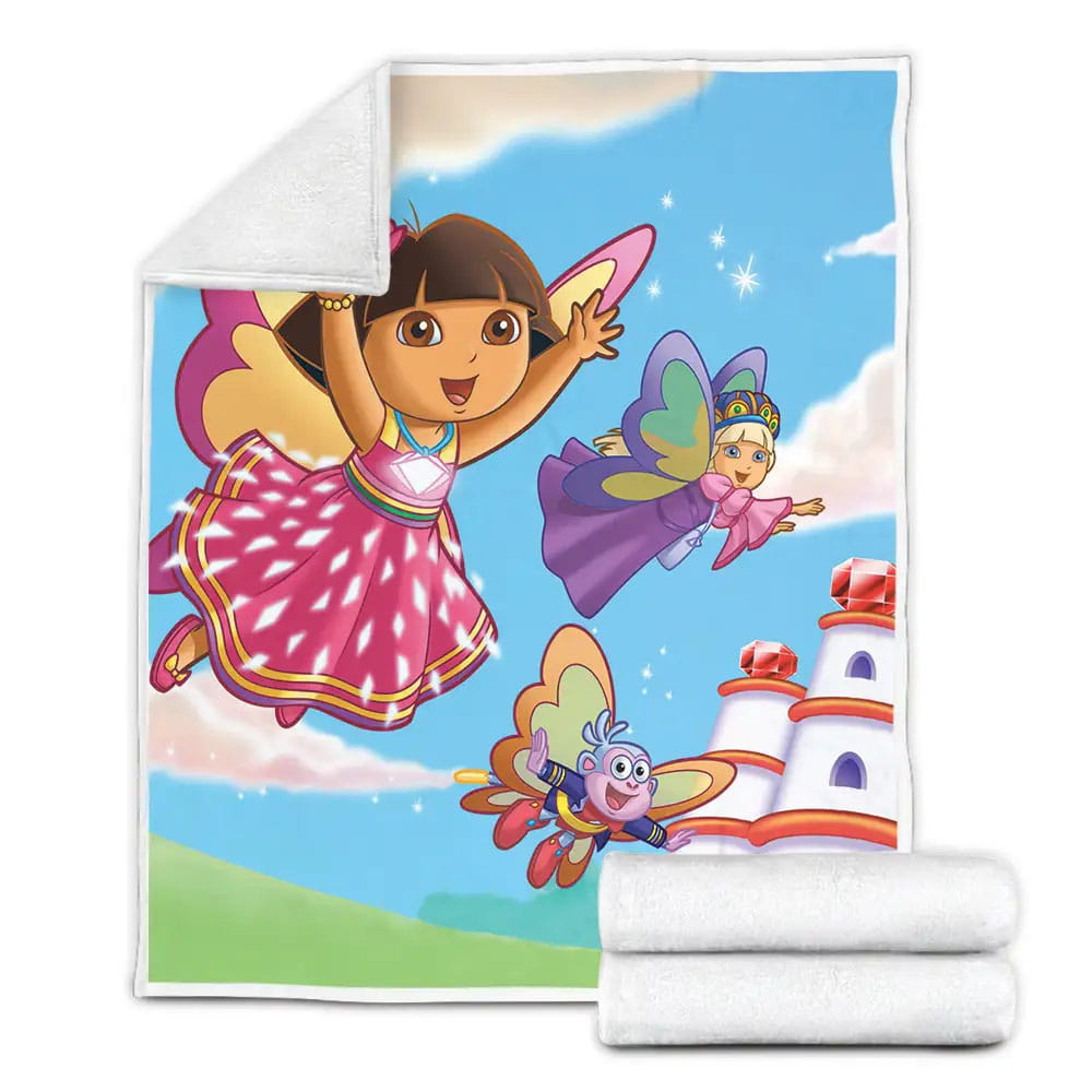 Dora The Fairy Saves The Crystal Kingdom Fleece Blanket Gift For Christmas Thanksgiving Halloween