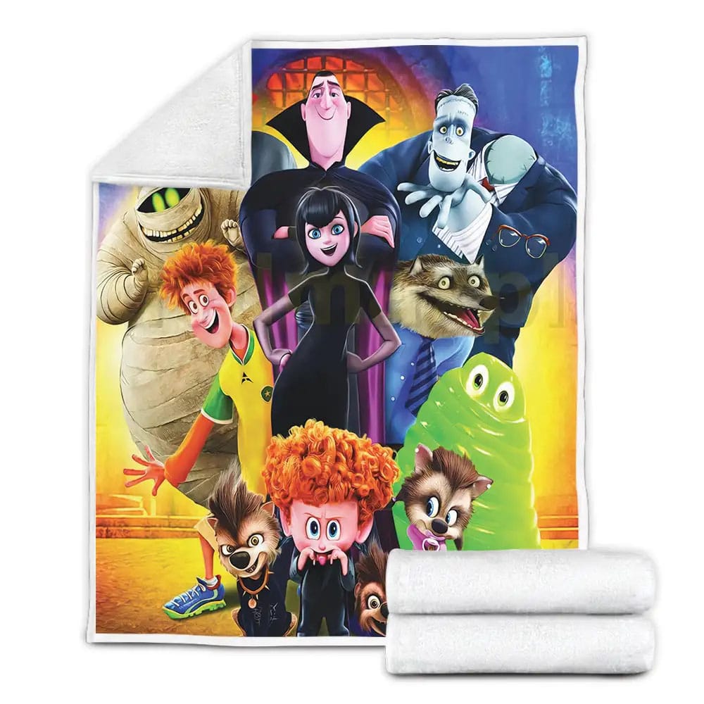 Hotel Transylvania 2 Movie Poster Fanart Fleece Blanket Gift For Christmas Thanksgiving Halloween