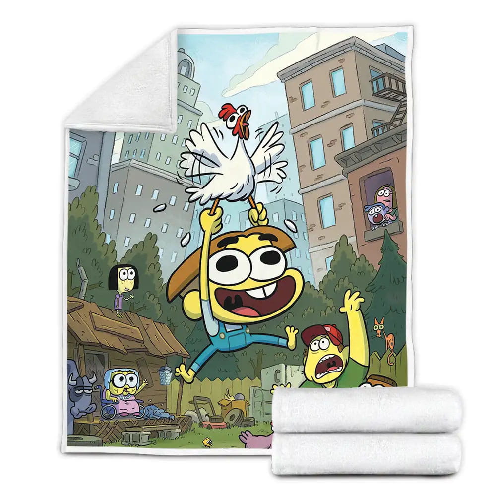 Big City Greens Cricket And The Chickens Fleece Blanket Gift For Christmas Thanksgiving Halloween