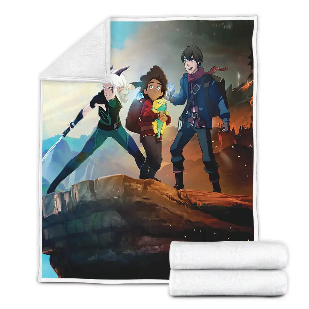 The Dragon Prince Callum Rayla And Erzan Fleece Blanket Gift For Christmas Thanksgiving Halloween