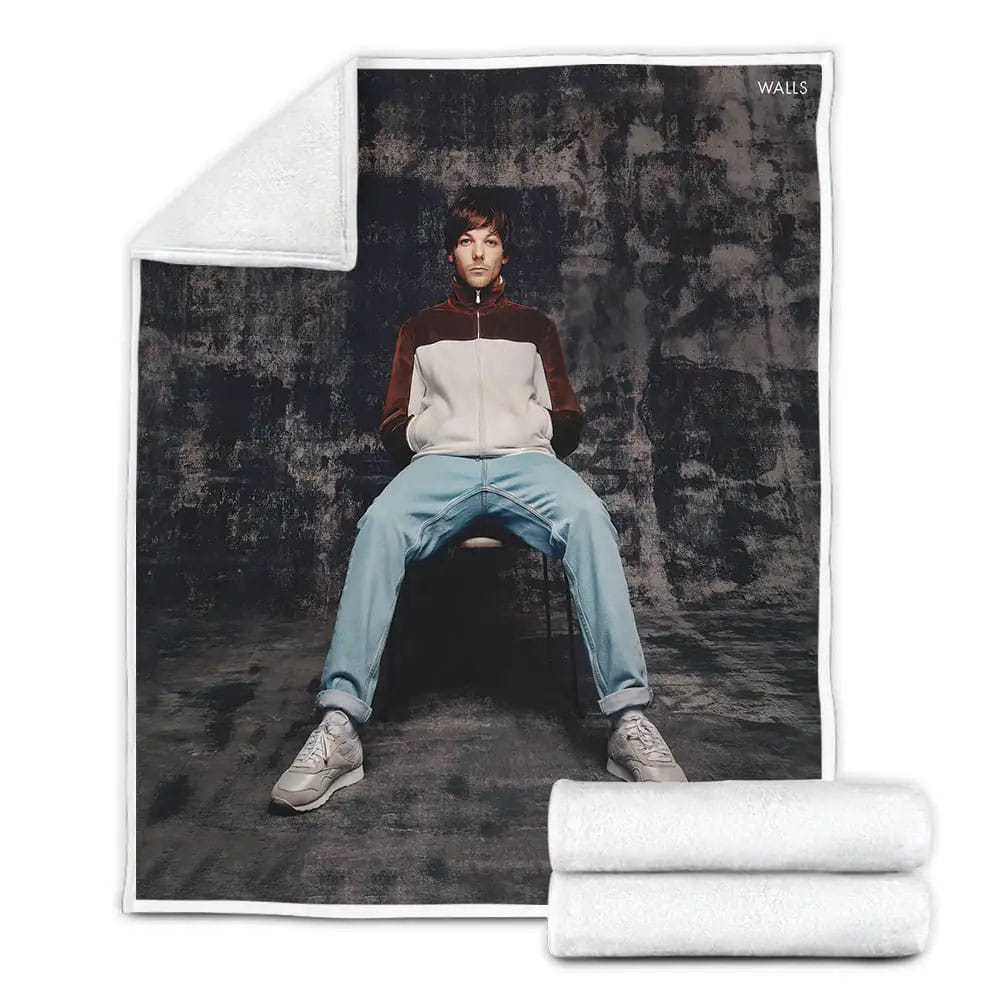 Music Louis Tomlinson Wall Album Fleece Blanket Gift For Birthday Halloween Christmas Thanksgiving
