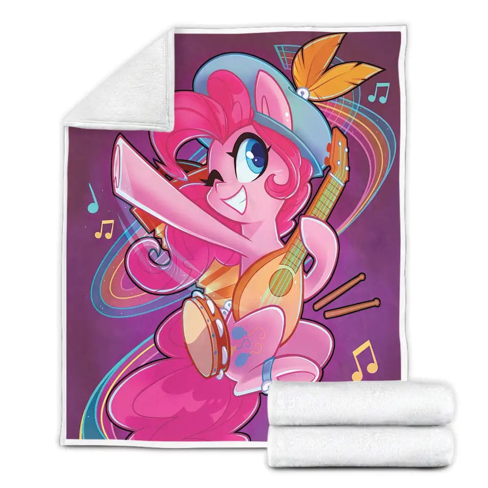 My Little Pony Pinkie Pie Playing Ukulele Fleece Blanket Gift For Christmas Thanksgiving Halloween