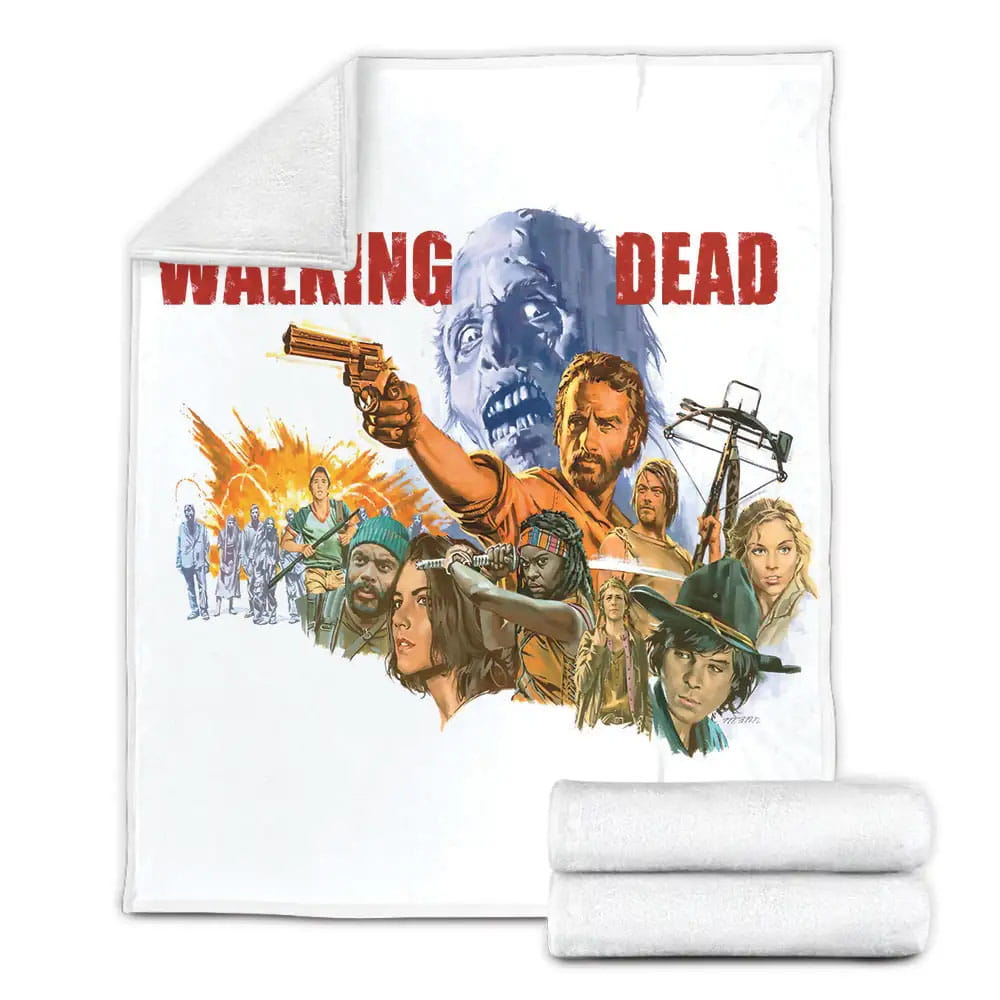 The Walking Dead People With Weapon Movie Fleece Blanket Gift For Christmas Thanksgiving Halloween