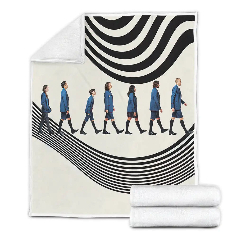 The Umbrella Academy In The Beetles Walking Style Poster Fleece Blanket Gift For Wife Husband Besties