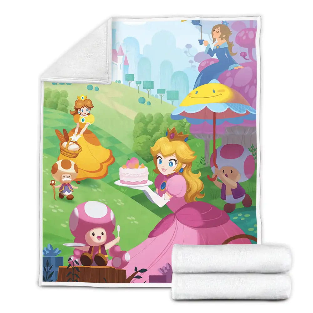 Princess Peach And Daisy Super Mario Fleece Blanket Gift For Birthday Halloween Christmas Thanksgiving