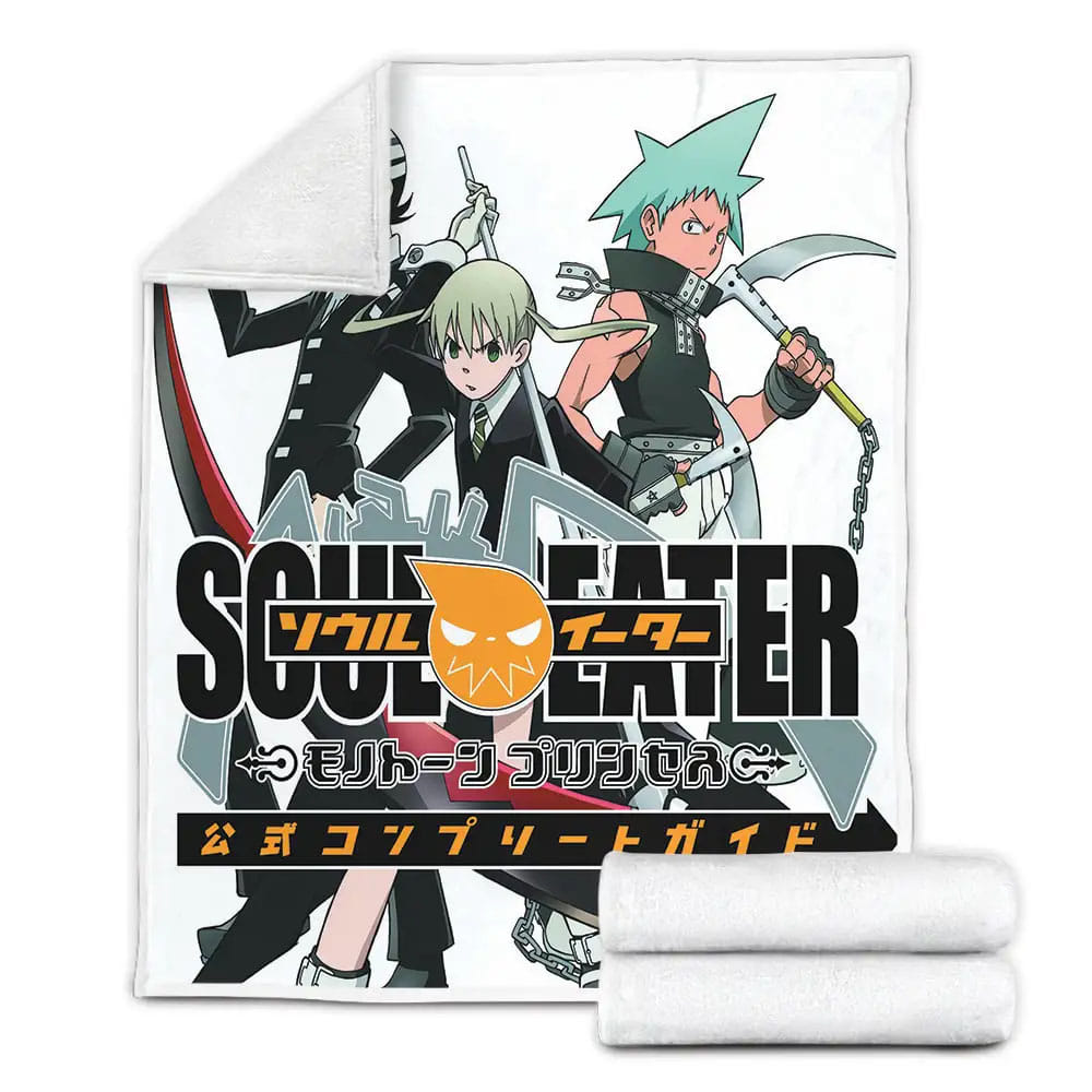 Soul Eater Characters Maka Wit Soul Evans And Black Star Fleece Blanket Gift For Wife Husband Besties