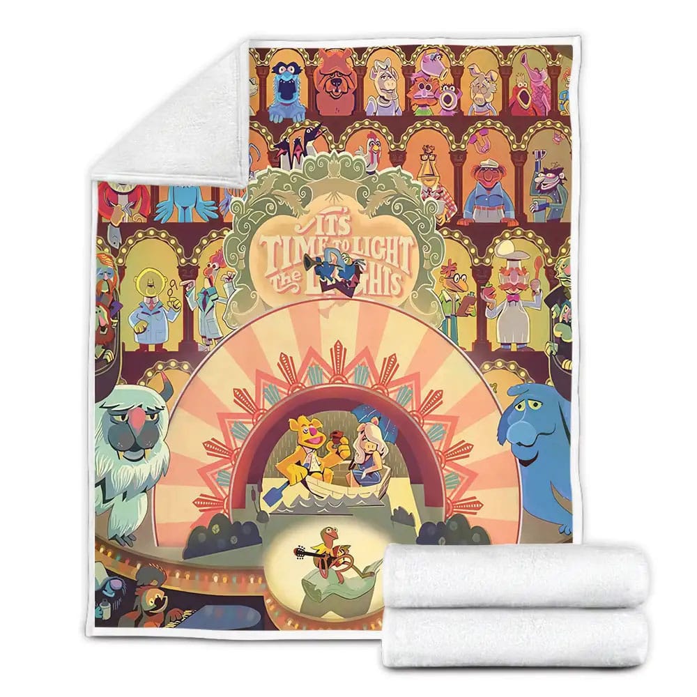 The Muppets Its Time To Light The Lights Fleece Blanket Gift For Christmas Thanksgiving Halloween