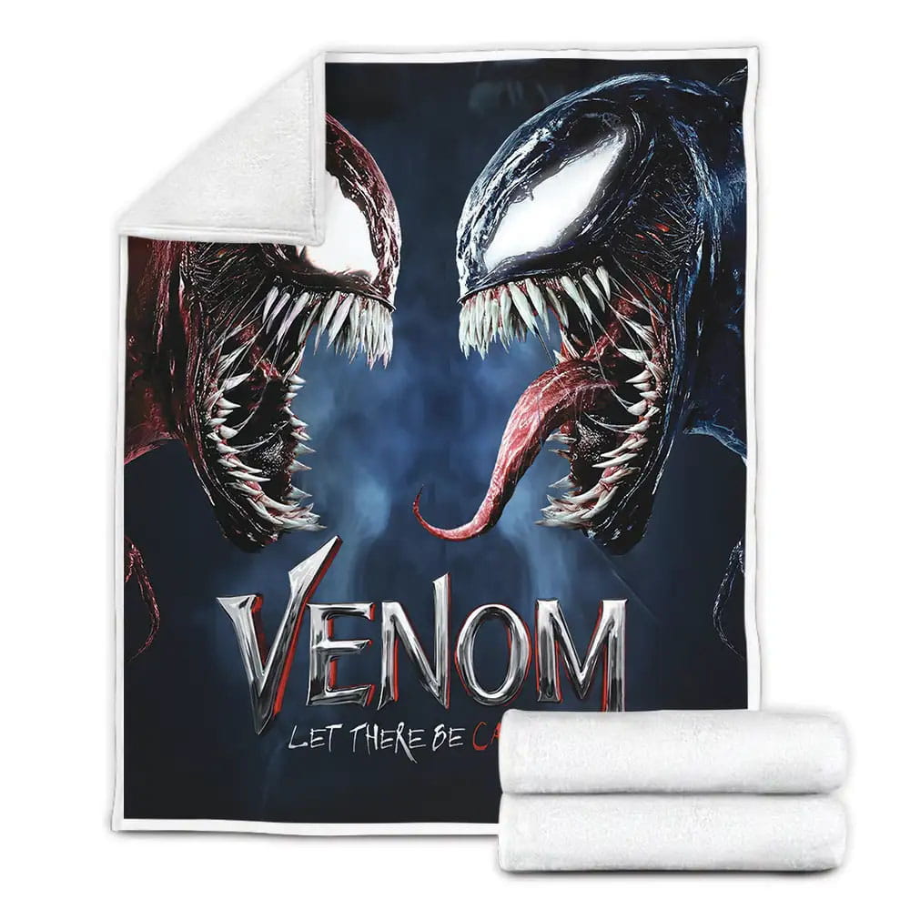 Venom Let There Be Carnage Movie Monsters Face To Face Fleece Blanket Gift For Wife Husband Besties