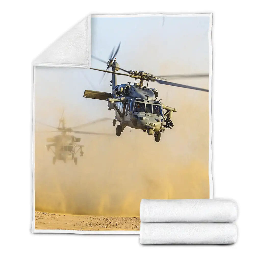Army Black Hawk Helicopters Photograph Fleece Blanket Gift For Christmas Thanksgiving Halloween