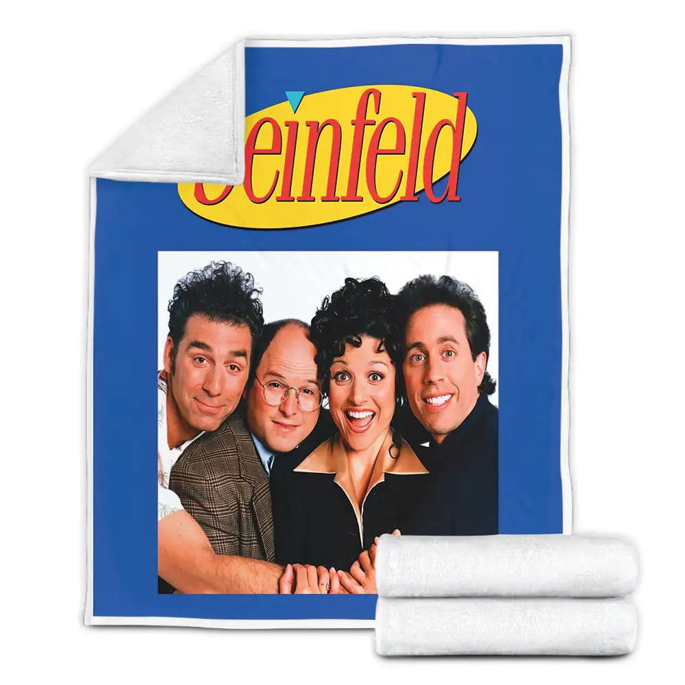 Seinfeld Cast In Their Tv Series Poster Fleece Blanket Gift For Christmas Thanksgiving Halloween