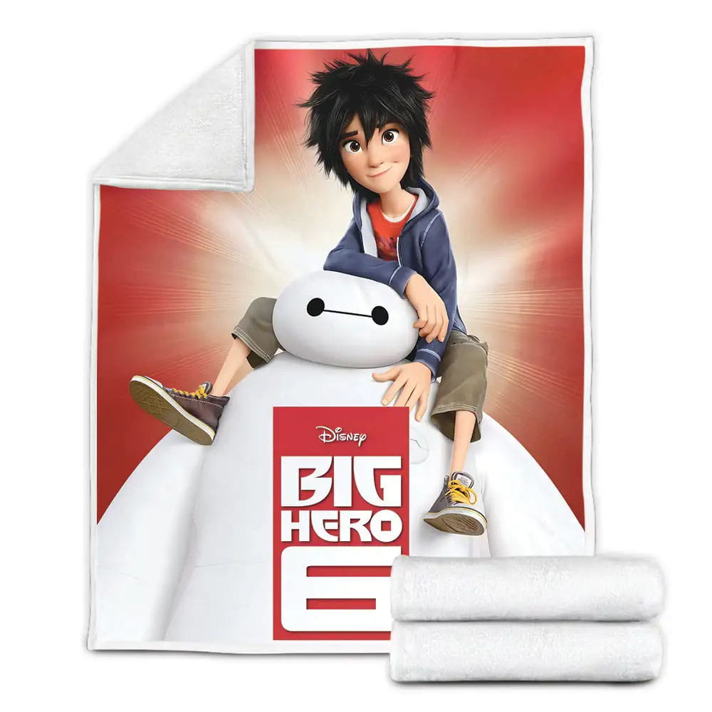 Big Hero 6 Baymax Carrying Hiro Fleece Blanket Gift For Birthday Halloween Christmas Thanksgiving
